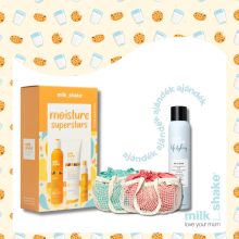 Hidratáló hajápoló csomag száraz hajra - milk_shake® moisture&more KIT + ajándék Lucrezia Kaufmann nyári táska + let it shine hajfény spray