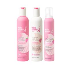   milk_shake® make my day sampon és kondicionáló és ápoló tejszínhabkrém eper illattal 