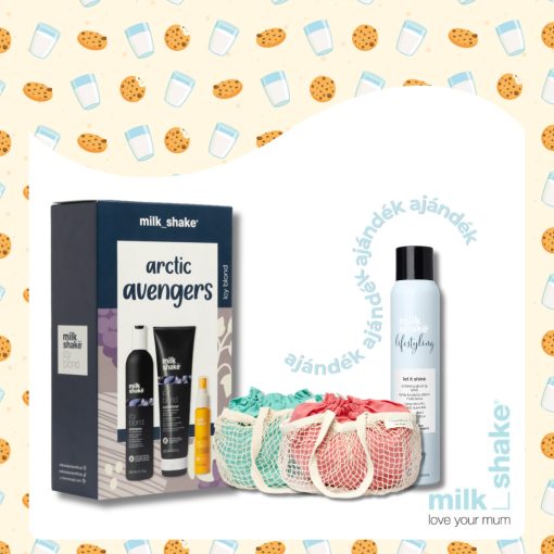 Ezüst szőke haj - milk_shake® icy blond KIT + ajándék Lucrezia Kaufmann nyári táska és let it shine hajfény spray 