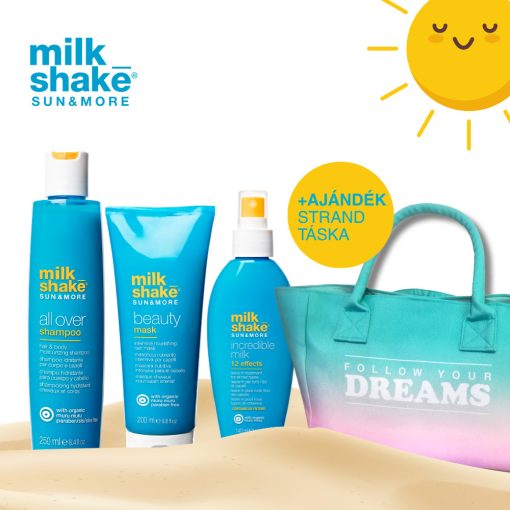milk_shake® all over sampon, beauty maszk és incredible milk ajándék zöld nyári táskával 