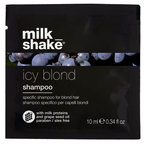 milk_shake® icy blond sampon - világos szőke, platina szőke hajra való sampon  10 ml
