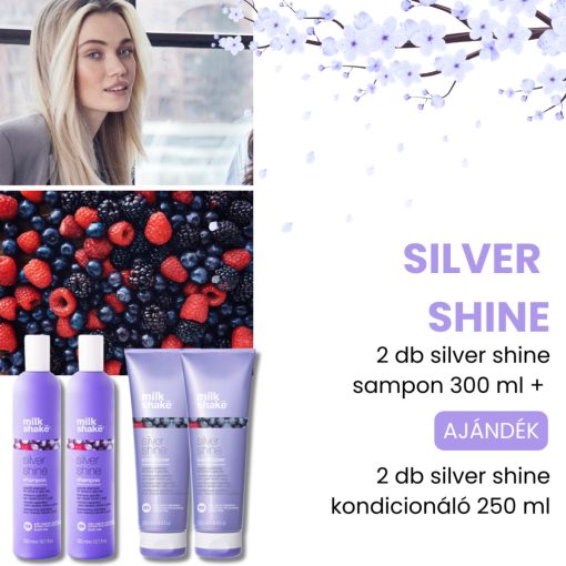 milk_shake® silver shine sampon 2 db + AJÁNDÉK silver shine kondicionáló 2 db 