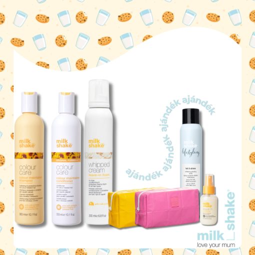 Festett hajra való csomag - milk_shake® color maintainer sampon + kondicionáló + whipped cream + AJÁNDÉK neszeszer + let is shine + leave-in kondi 75 ml