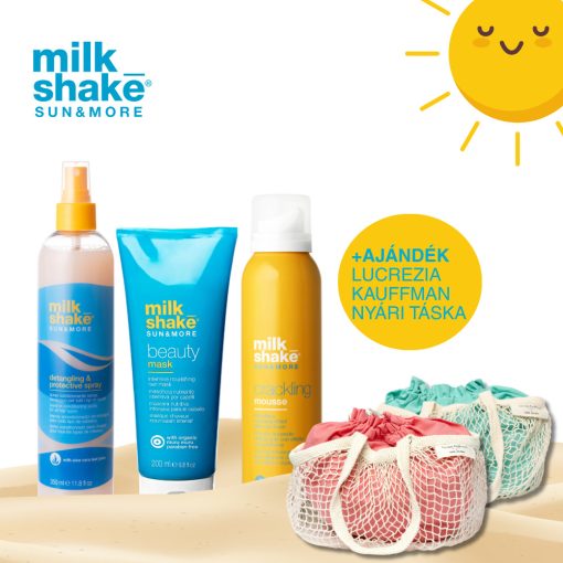 milk_shake® detangling spray , beauty maszk és hűsítő hab - ajándék Lucrezia Kaufmann nyári táska