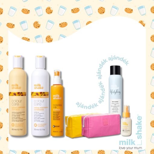 Festett hajra való csomag - milk_shake® color maintainer sampon + kondicionáló + incredible milk + AJÁNDÉK neszeszer + let is shine + leave-in kondi 75 ml