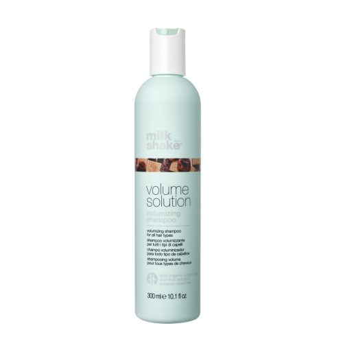 Volumennövelő hajápoló csomag lelapuló, vékony szálú hajra - milk_shake® volume solution sampon + kondicionáló + hajtőemelő spray  - AJÁNDÉK neszeszer + let it shine  + leave-in kondicionáló 75 ml