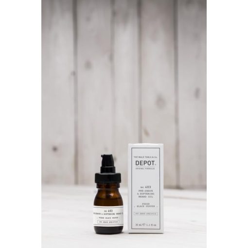 NO. 403  PRE-SHAVE & SOFTENING BEARD OIL fresh black pepper - borotválkozás előtti és szakállpuhító olaj - 30 ml