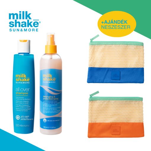 milk_shake® all over sampon és kifésülés segítő és védelmet nyújtó hajpermet ajándék neszesszerrel 