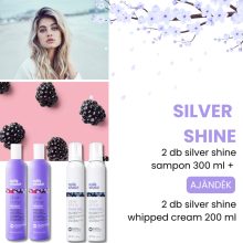 milk_shake® silver shine sampon 2 db + AJÁNDÉK silver shine ápoló tejszínhabkrém 2 db 